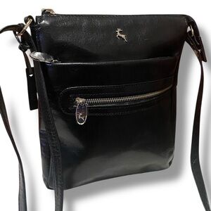 ASHWOOD Genuine Leather Crossbody Shoulder Bag NWOT 10.5” x 8” x 2” D…BLACK NWOT